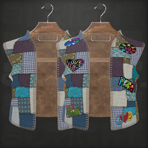 alright. dinkies patchwork vest / BLUE