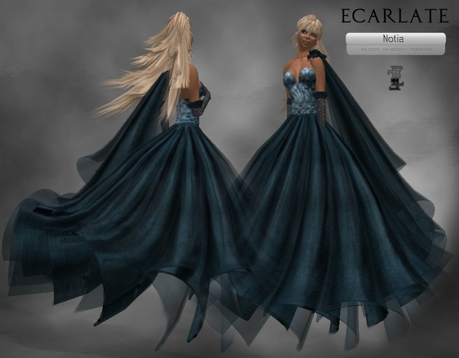 Second Life Marketplace - Sold/Sale Price * Ecarlate - Dark Green Wedding  Dress Formal Gown / Robe Vert Fonce - Notia