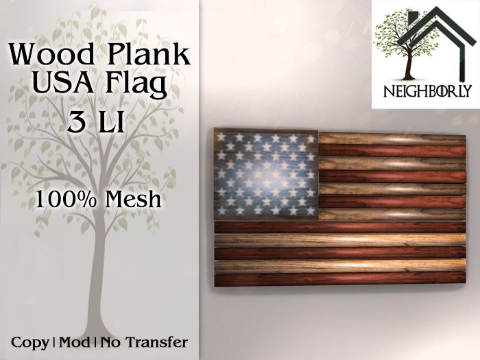 Neighborly - Wood Plank USA Flag