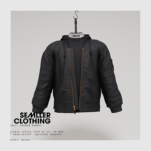 [retired from mainstore] Semller - Hooded Bomber Black