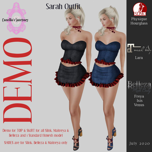 ::C S:: Sarah Outfit (Black Denim) DEMO