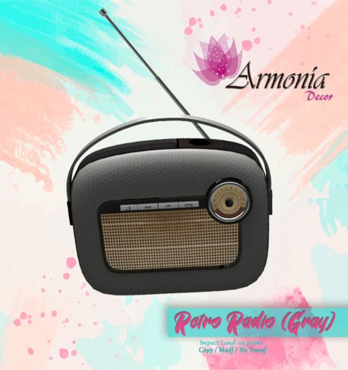 Armonia Decor [AD] Retro Radio (Gray)