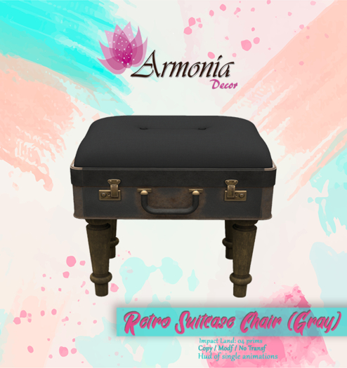 Armonia Decor [AD] Retro Suitcase Chair (Gray)