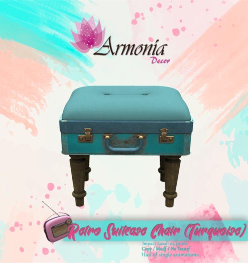 Armonia Decor [AD] Retro Suitcase Chair (Turquoise)