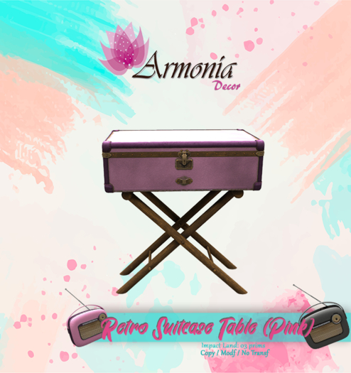 Armonia Decor [AD] Retro Suitcase Table (Pink)