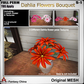 Full Perm Mesh Dahlia Flowers Bouquet S-1 