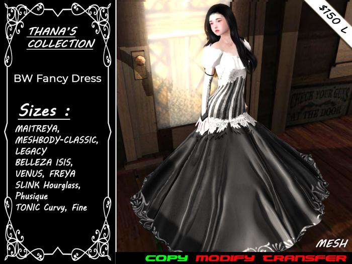 BW Fancy Gothic Dress