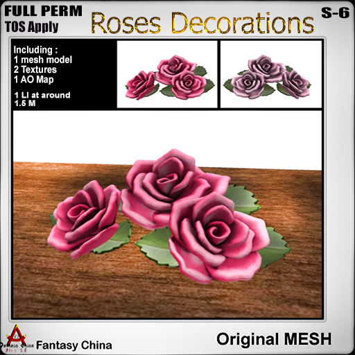 Full Perm Roses Decoration s-6 