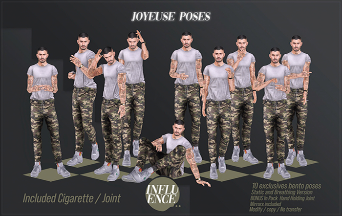 -Influence- Joyeuse poses Man Static Pack