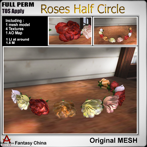 FC- FP Mesh Roses Half Circle B