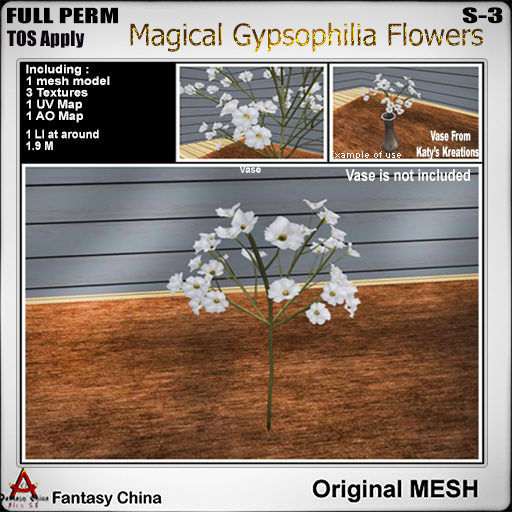 Full Perm Gypsophilia Flowers s-3 