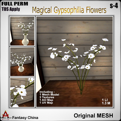 Full Perm Gypsophilia Flowers s-4 
