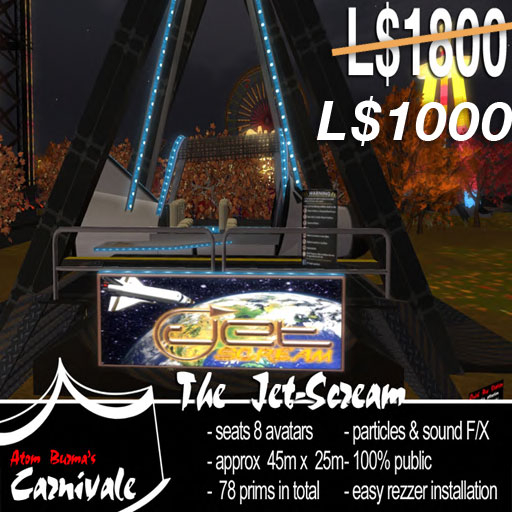 Second Life Marketplace The Jetscream Amusement Park Attraction