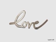 Apple Fall 'Love' Metal Sign - Nickel (Box)