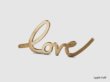 Apple Fall 'Love' Metal Sign - Gold (Box)
