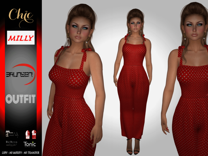 Brunsen Couture - Milly Chic Outfit Red Retro