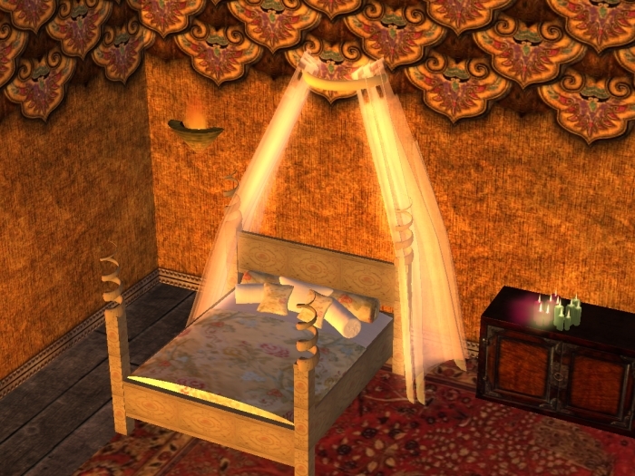 Bed canopy - stunning floating silk curtains 