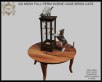 GD MESH FULL PERM SCENE CAGE BIRDS CATS