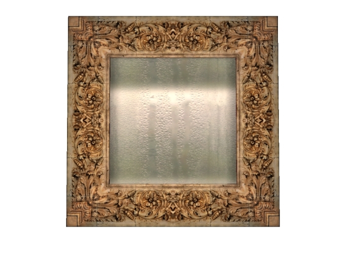 Engraved mirror  - ornate golden framed mirror