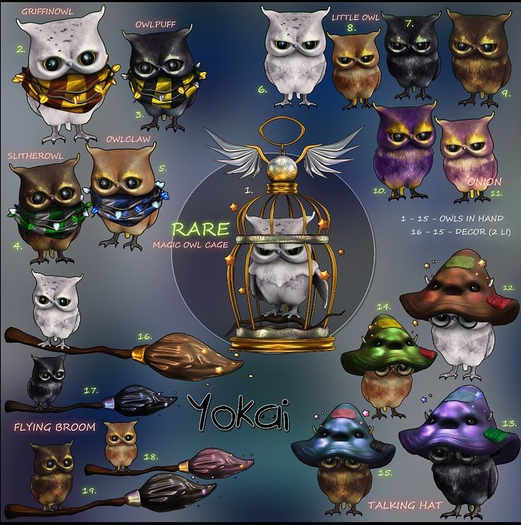 8.YOKAI - Owl Magic School - Little Owl (cinnamon)