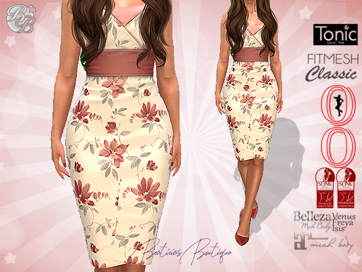 ♥ Red Floral Pencil Dress ♥