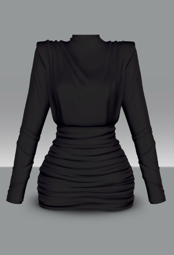 POISON ROUGE Desiree Dress Black