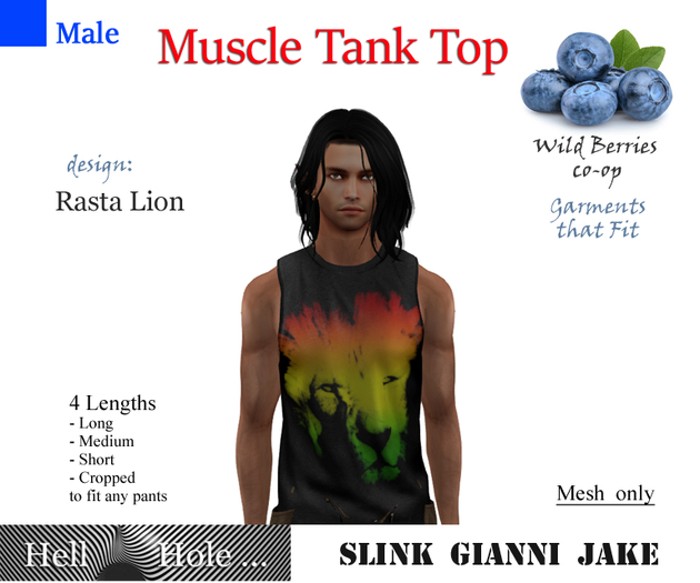 HellHole Rasta Lion Muscle Tank