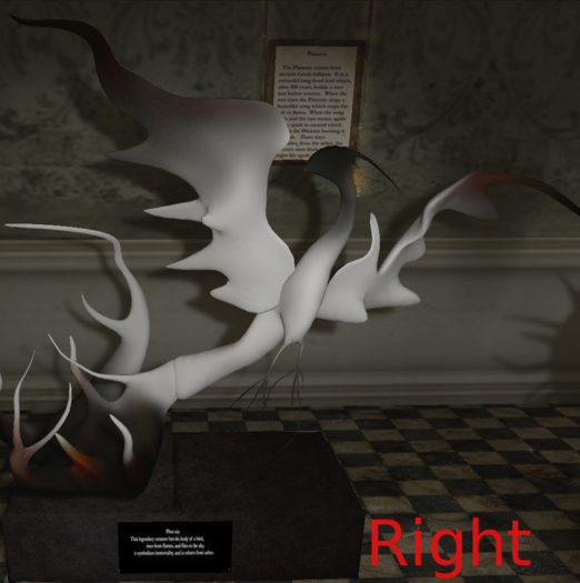 Mythical creature Phoenix (right) 