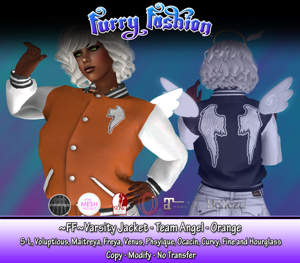 ~FF~ Varsity Jacket Female Team Angel Orange