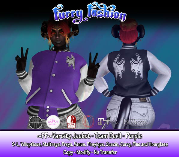 ~FF~ Varsity Jacket Female Team Devil Purple