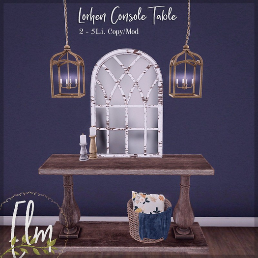 Elm. Lorhen Console Table [FATPACK]
