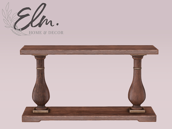 Elm. Lorhen Console Table [Mahogany]