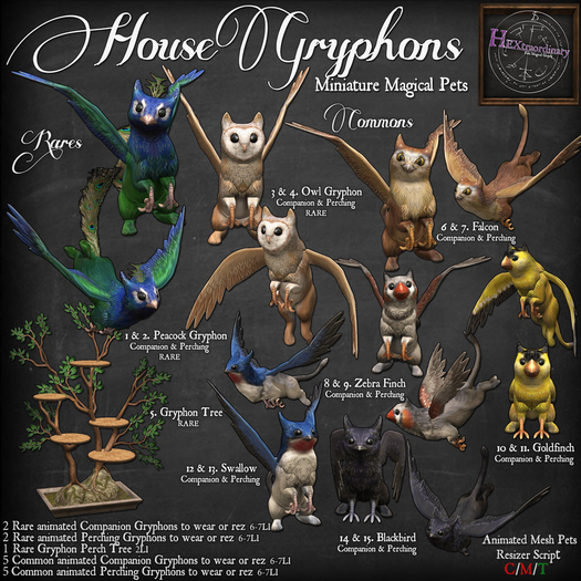 11. *HEXtraordinary* Gold Finch Gryphon - Perching
