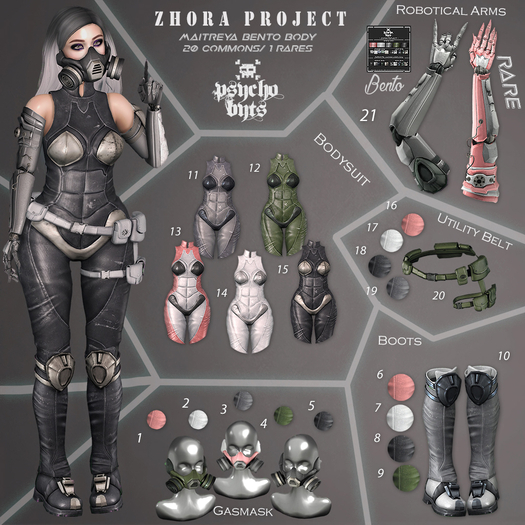4. .{PSYCHO:Byts}. Zhora Project - Gasmask GREEN BOX 5
