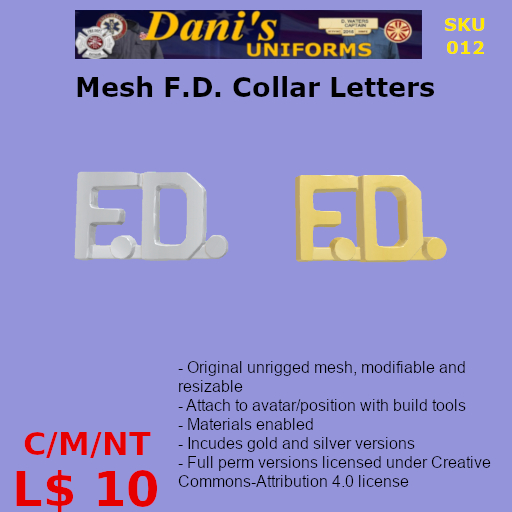 Mesh FD Collar Letters