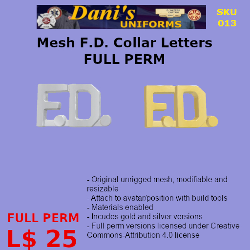 Mesh FD Collar Letters FULL PERM