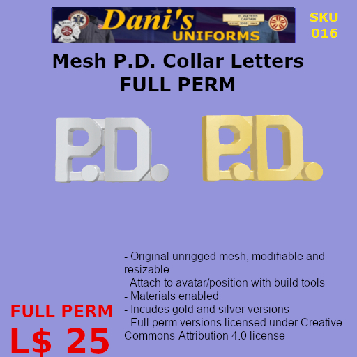 016 PD Collar Letters FP