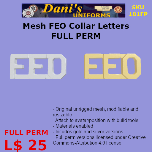 101FP FEO Collar Letters FP (BAG)