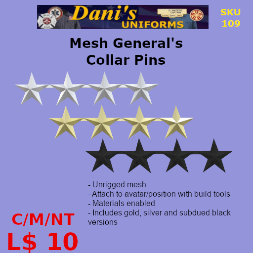Mesh General Collar Pins