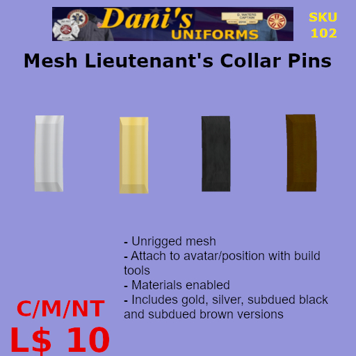 Mesh Lieutenant Collar Rank
