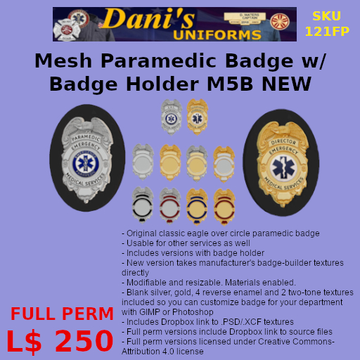 121FP Mesh Badge M5B FULL PERM (BAG)