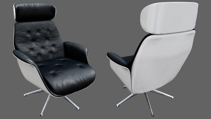 Design Lounge Chair 01 - Steel - Black
