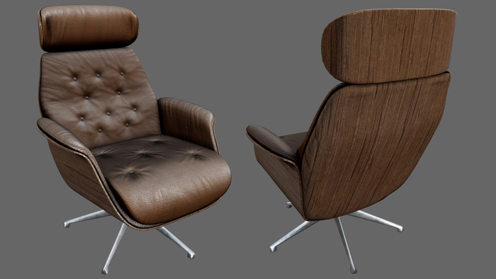 Design Lounge Chair 01 - Wood 1 - Brown