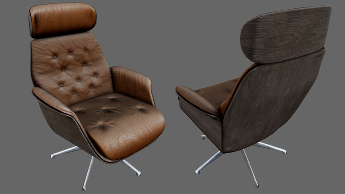 Design Lounge Chair 01 - Wood 2 - Brown