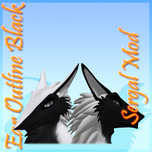 Ear Outline Black - Sergal Mod