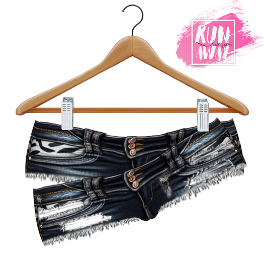 [RA] Denim Short (BoM) - Dark Blue/Zebra