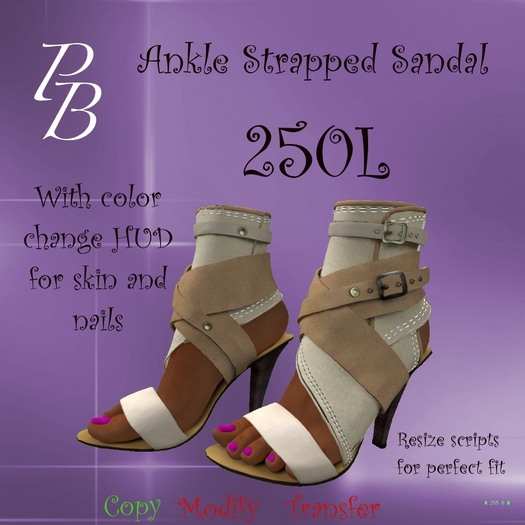 (PB)Ankle Strapped Sandals CL