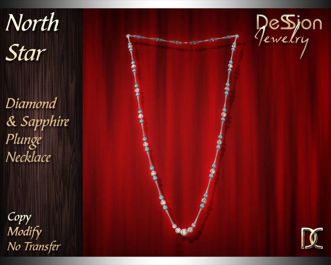 North Star Diamond & Sapphire "Plunge" Necklace