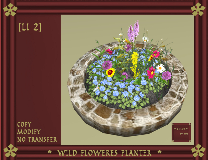 [Color by Eve] Wild Floweres Planter  - Blue - Box