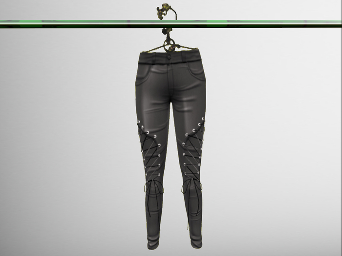Pencil Pants With Laces BLACK